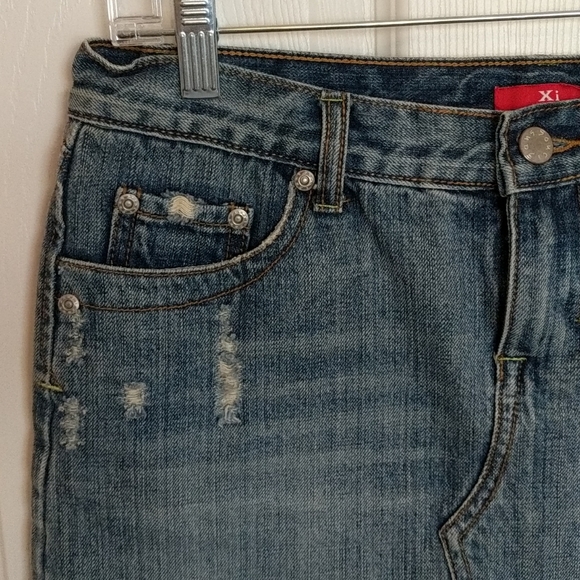 🤩Y2K Mini Jean Skirt Eyelet Lacing Size Small - Picture 2 of 5